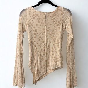 Elegant Cream Floral Women Top